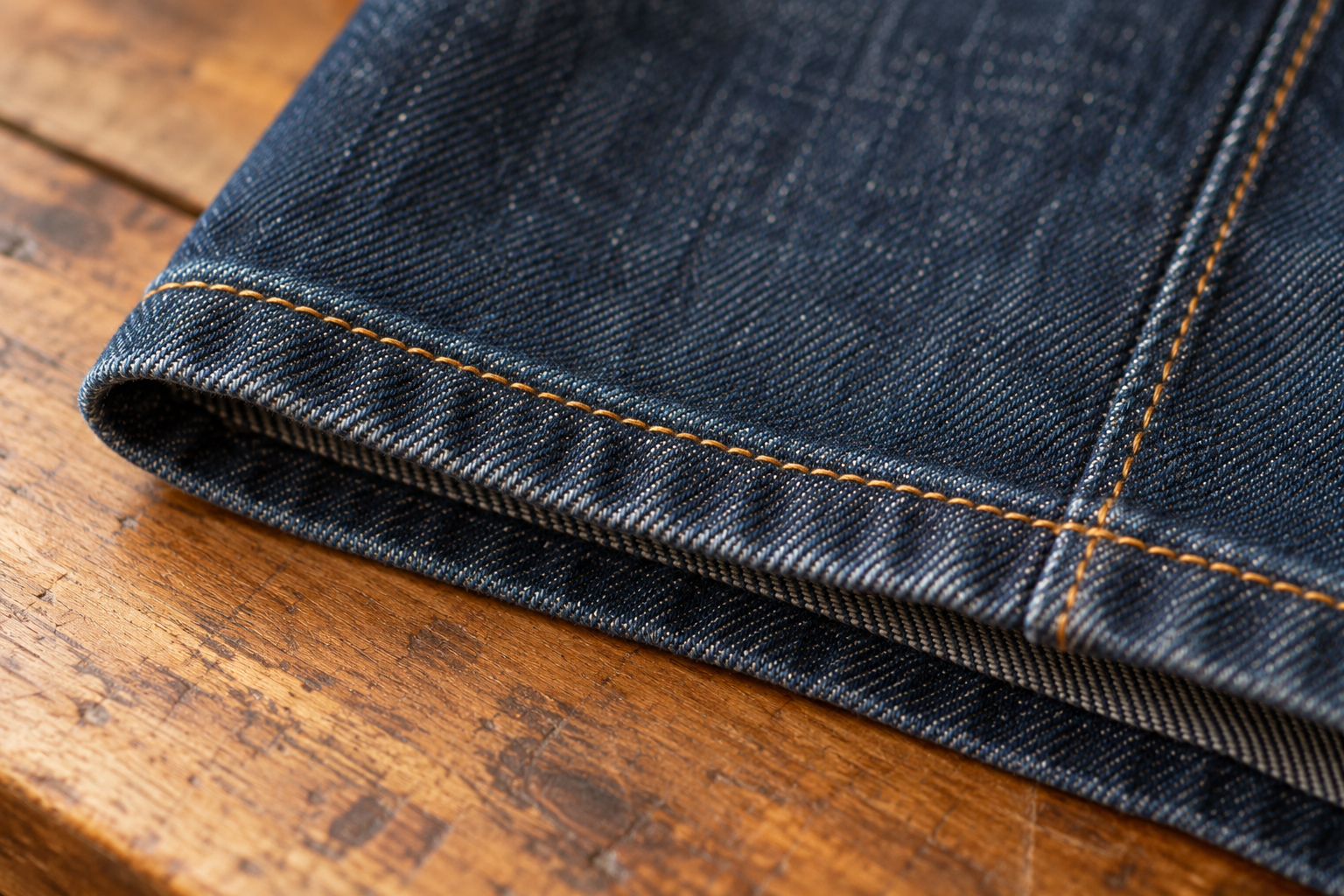 Ejemplo ilustrativo generado: detalle de un bajo de pantalón vaquero